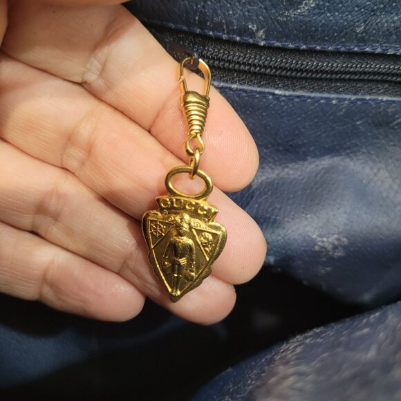 GUCCI MICRO GG**LARGE TOTE/SHOULDER BAG** NAVY - Picture 16 of 16